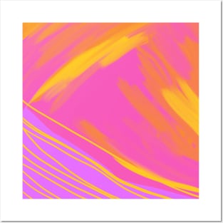 Abstract Warm Brush Strokes Posters and Art